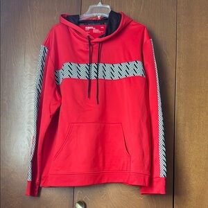 Sports Illustrated NWT Red Hoodie with Black and White Stripes, Pocket XXL $70